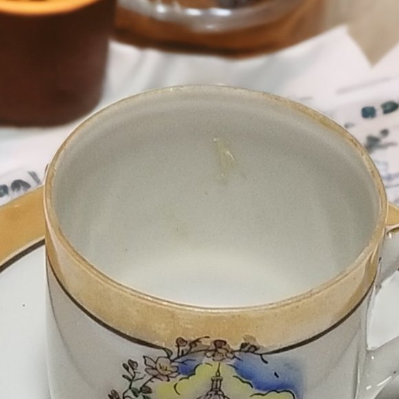 Lusterware Demitasse Teacup & Saucer Set Washington DC Souvenir Occupied Japan - Picture 7 of 8